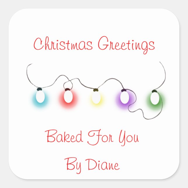 Christmas Lights Holiday Labels (Front)