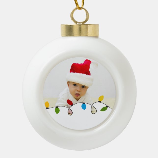 Christmas Lights, Holiday Lights Photo Ornaments (Front)