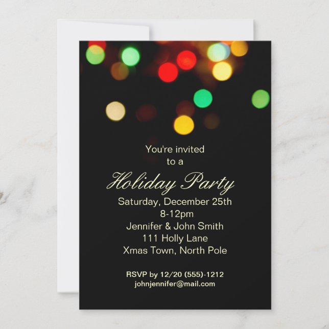 Christmas Lights Holiday Party Invitation (Front)