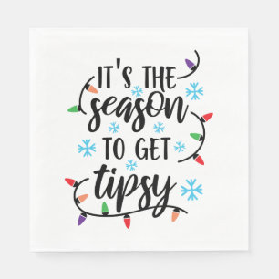 Christmas Lights, Holiday Quote Typography -Tipsey Napkin