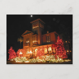 Christmas Lights House Holiday Postcard