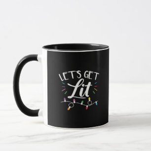 Christmas Lights Humor Let's Get Lit Essential Mug