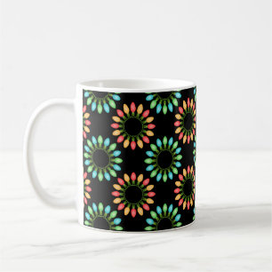 Christmas Lights in Colorful Circles Pattern Coffee Mug