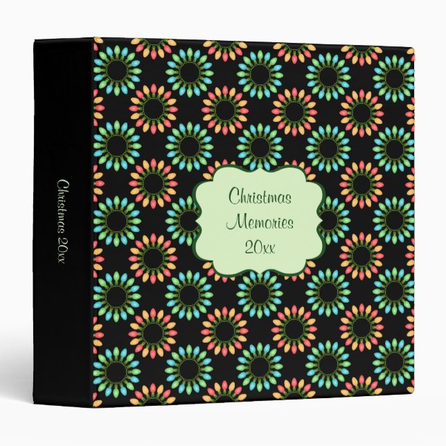 Christmas Lights in Colourful Circles Binder (Front/Spine)