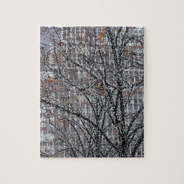 Christmas Lights in Midtown East New York City NYC Jigsaw Puzzle (Vertical)