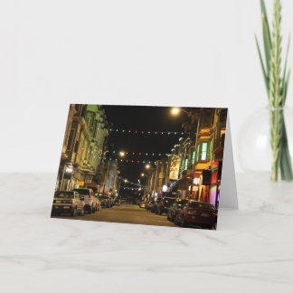 Christmas Lights in North Beach, San Francisco, CA Holiday Card