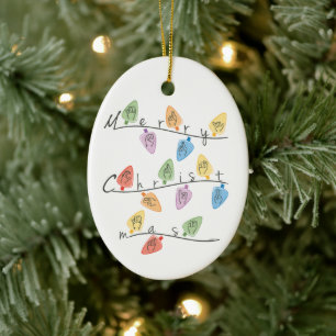 Christmas Lights in Sign Language Ceramic Ornament