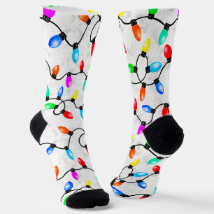 Christmas Lights In The Snow Socks