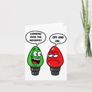 Christmas Lights Joke Light Bulb Working Off On Pu Card