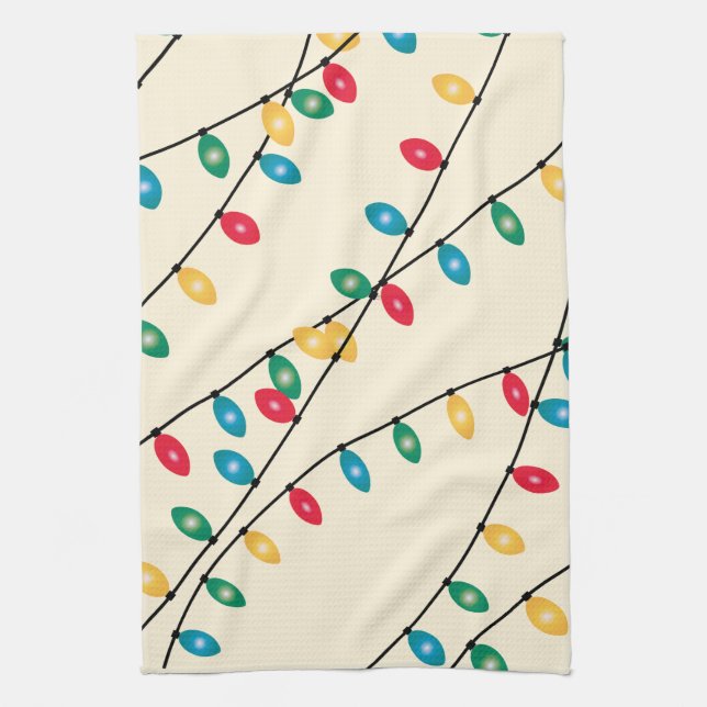 Christmas Lights Kitchen Towel (Vertical)