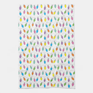 Christmas lights kitchen towel