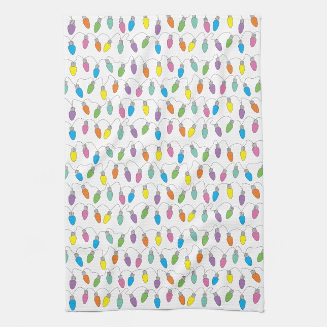 Christmas lights kitchen towel (Vertical)