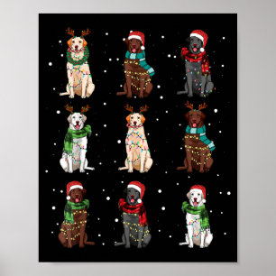 Christmas Lights Labrador Dog Lover Funny Xmas Dog Poster