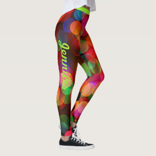 Christmas Lights Leggings Personalize Name