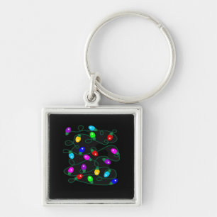 Christmas Lights -Let's Get Lit Lights- Merry & Br Keychain