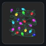 Christmas Lights -Let's Get Lit Lights- Merry & Br Square Sticker<br><div class="desc">Christmas Lights -Let's Get Lit Lights- Merry & Bright Classic: A merry design celebrating Christmas lights with humour. Perfect for parties and gatherings. Festive,  witty,  and bold.</div>