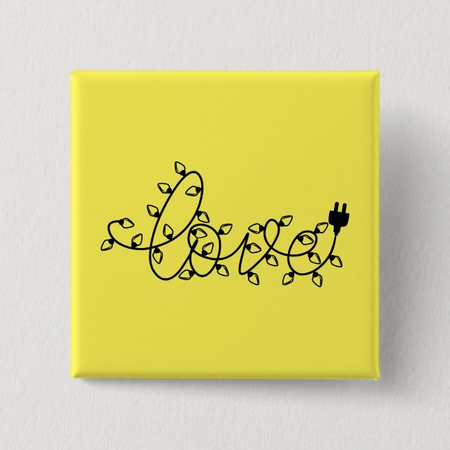 Christmas Lights Love Text-45871 2 Inch Square Button (Front)