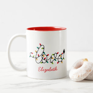 Christmas Lights Love Two-Tone Coffee Mug