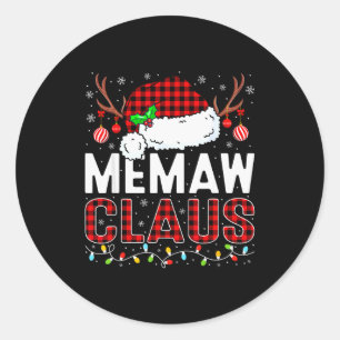 Christmas Lights Memaw Claus Family Matching Xmas  Classic Round Sticker