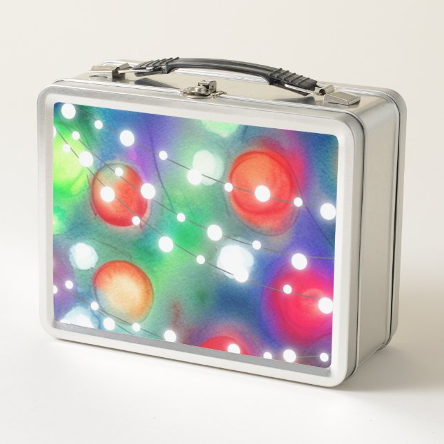 Christmas Lights Metal Lunch Box (Front)