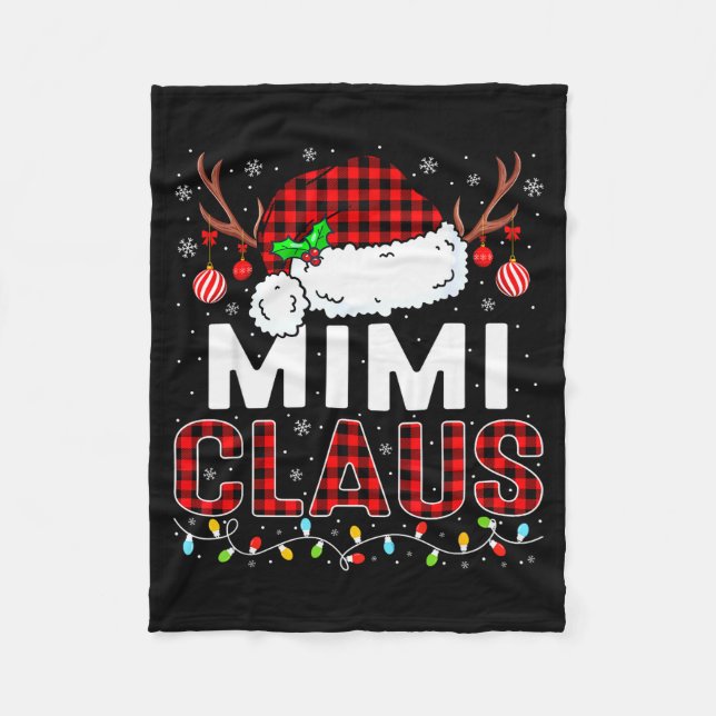 Christmas Lights Mimi Claus Family Matching Xmas P Fleece Blanket (Front)