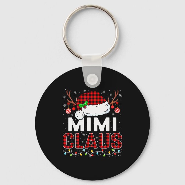 Christmas Lights Mimi Claus Family Matching Xmas P Keychain (Front)