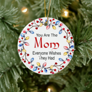 Christmas Lights Mom Ceramic Ornament
