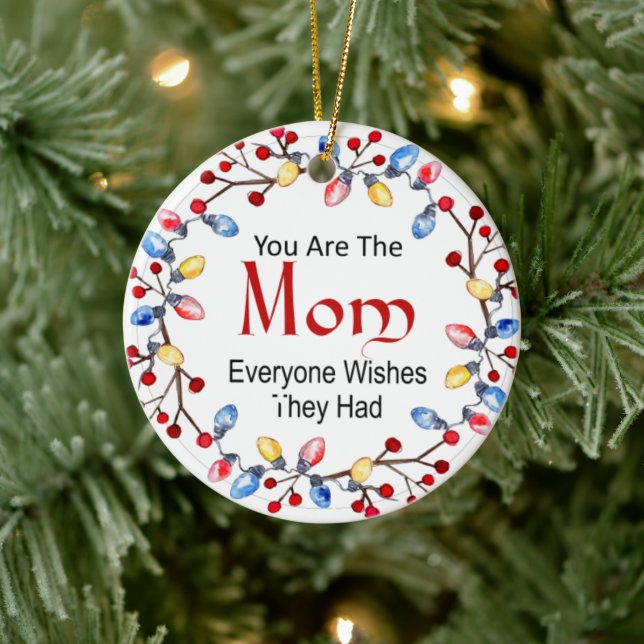 Christmas Lights Mom Ceramic Ornament (Tree)