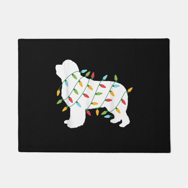 Christmas Lights Newfoundland Dog Lovers Doormat (Front)