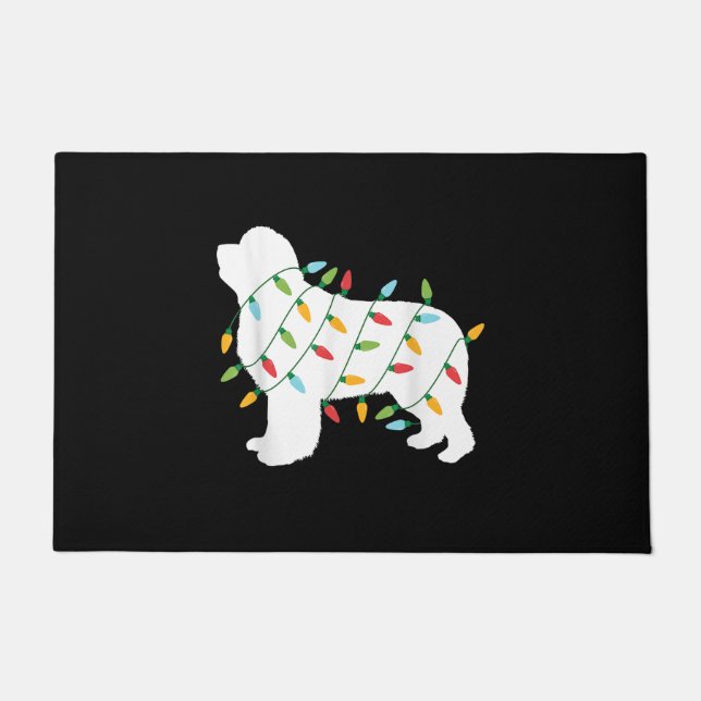 Christmas Lights Newfoundland Dog Lovers Doormat (Front)