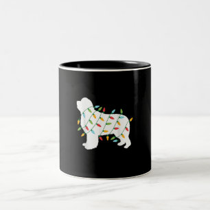 Christmas Lights Newfoundland Dog Lovers Two-Tone Coffee Mug