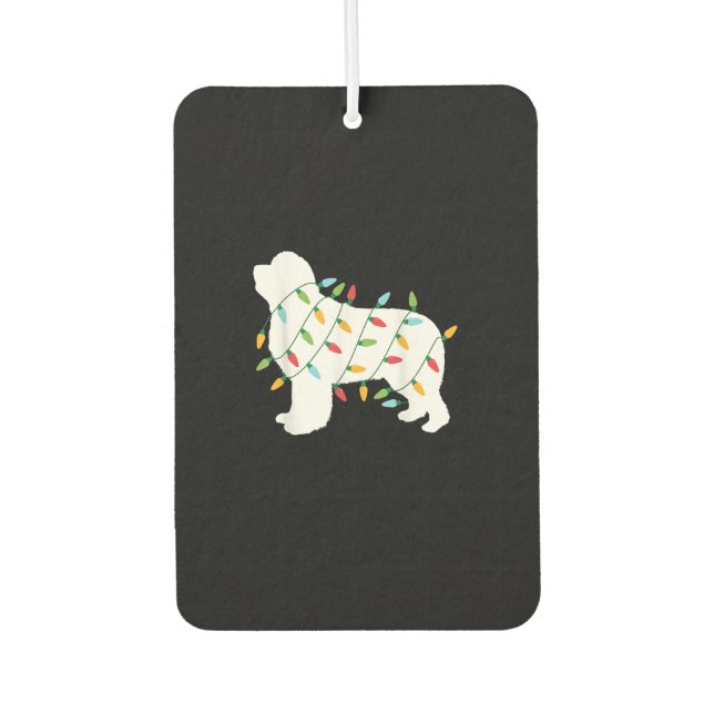 Christmas lights newfoundland  gifts | dog lovers air freshener (Front)