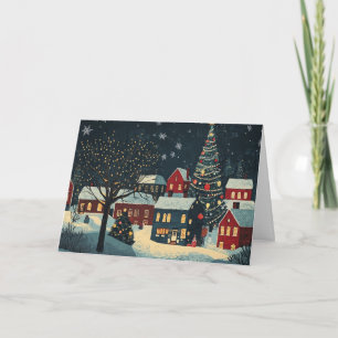 Christmas Lights on Snowy Trees Card