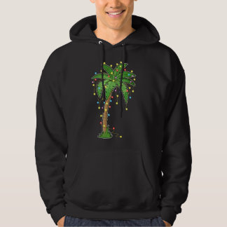 Christmas Lights Palm Tree Beach Funny Tropical Xm Hoodie