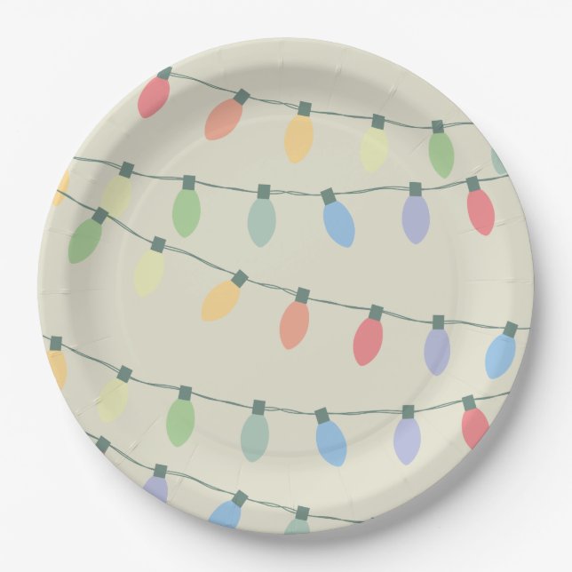 Christmas Lights Paper Plate (Front)