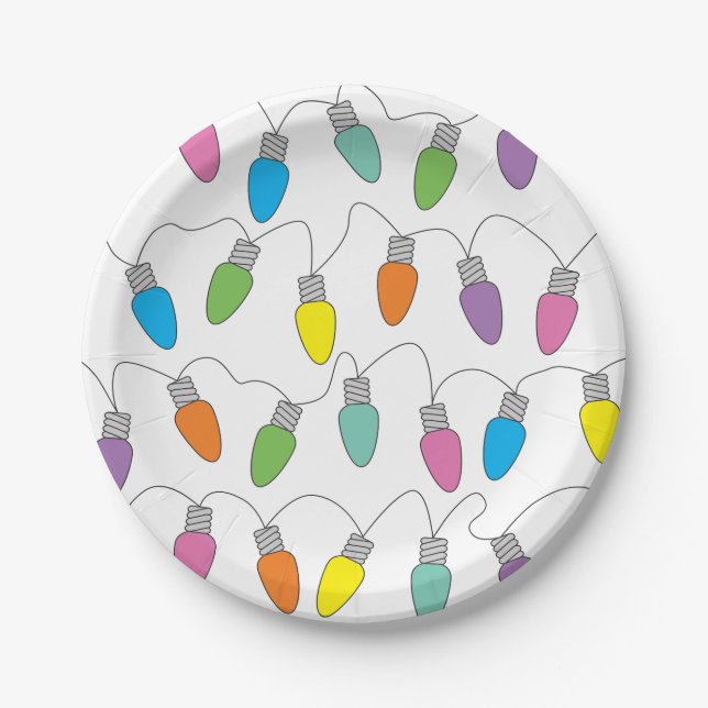 Christmas lights paper plate (Front)