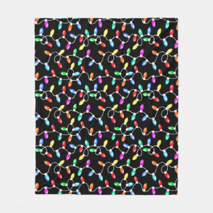 Christmas Lights Pattern Fleece Blanket