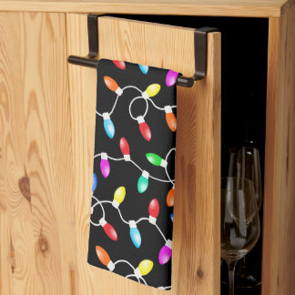 Christmas Lights Pattern Kitchen Towel