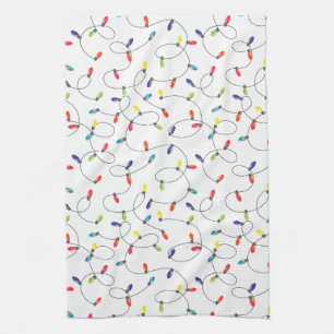Christmas Lights Pattern Kitchen Towel