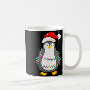 Christmas Lights Penguin Wearing Xmas Hat - Pengui Coffee Mug