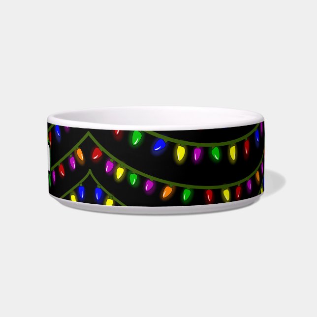 Christmas Lights Pet Bowl Personalized Name Custom (Right)
