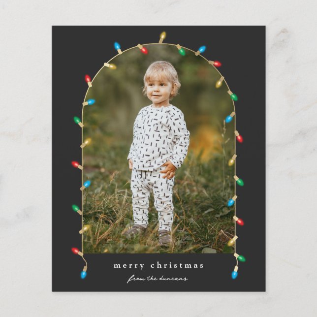 Christmas Lights Photo Christmas Holiday Card (Front)