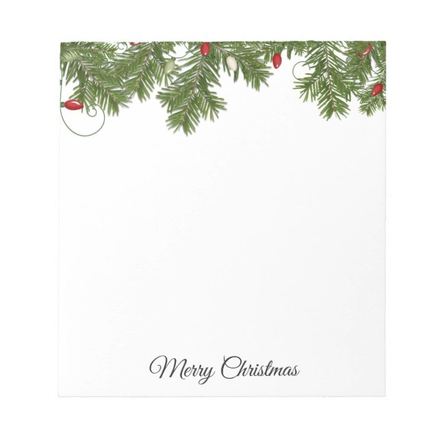 Christmas Lights Pine | Notepad (Front)