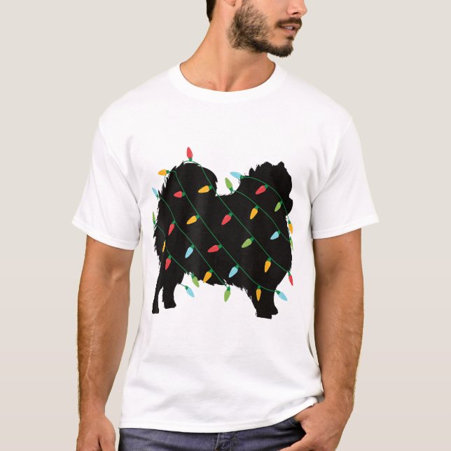 Christmas Lights Pomeranian For Dog Lovers  T-Shirt (Front)