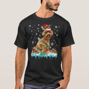 Christmas Lights Poodle Dog Santa Tree Xmas Gift P T-Shirt