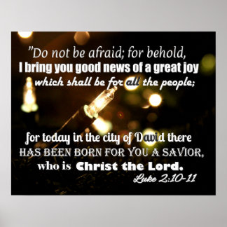 Christmas Lights Poster w/ Scripture Luke 2:10-11