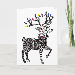 Christmas Lights Reindeer Card