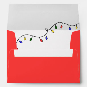 Christmas Lights Retro Festive Holiday Red Envelope
