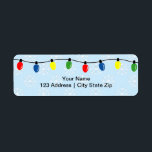 Christmas lights return address labels<br><div class="desc">Custom Holiday address labels with Christmas lights and snow flake background. Cute winter ornament design for your Xmas cards. Colourful light bulbs with snowflake pattern.</div>