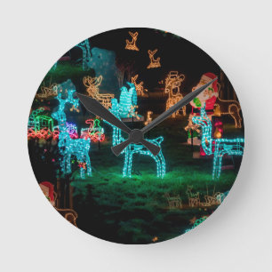 christmas lights round clock